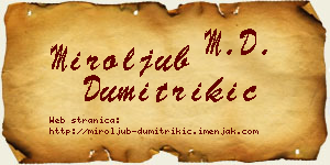 Miroljub Dumitrikić vizit kartica